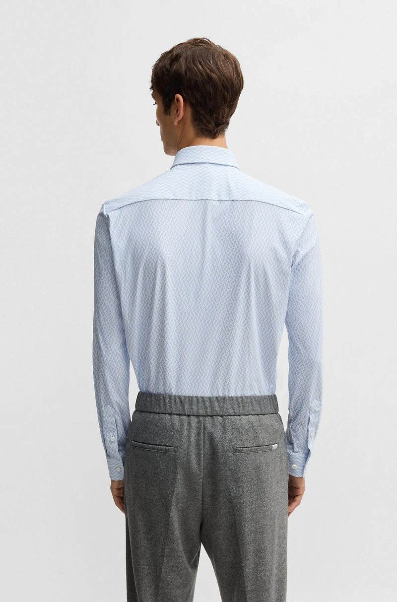 Slim-fit shirt printed performance-stretch jersey