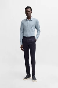 Slim-fit shirt printed performance-stretch fabric