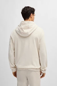 Cotton-corduroy hoodie with press-stud hood