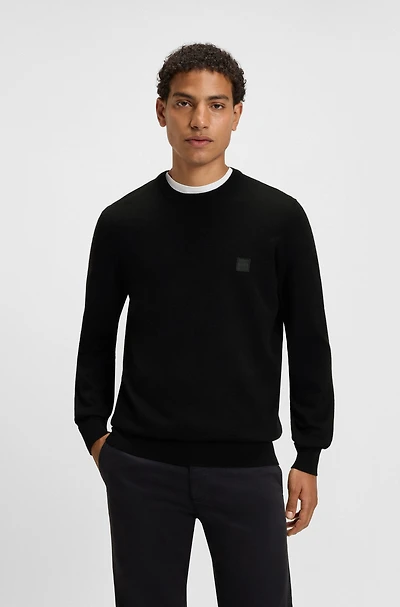 Logo-label sweater cotton and cashmere