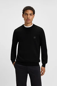 Logo-label sweater cotton and cashmere