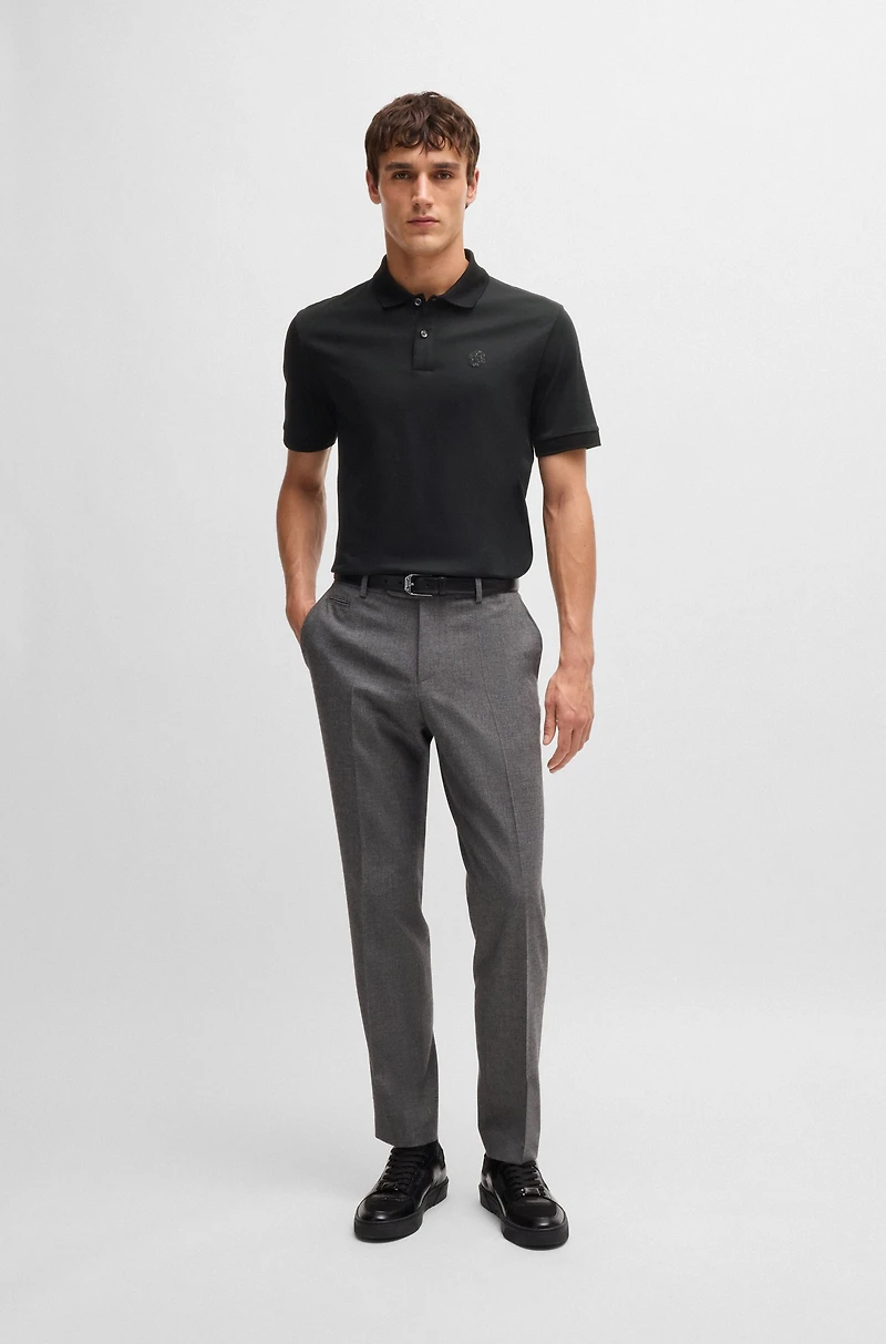 Mercerized-cotton polo shirt with Double B monogram