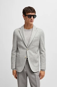 Slim-fit jacket micro-patterned stretch jersey