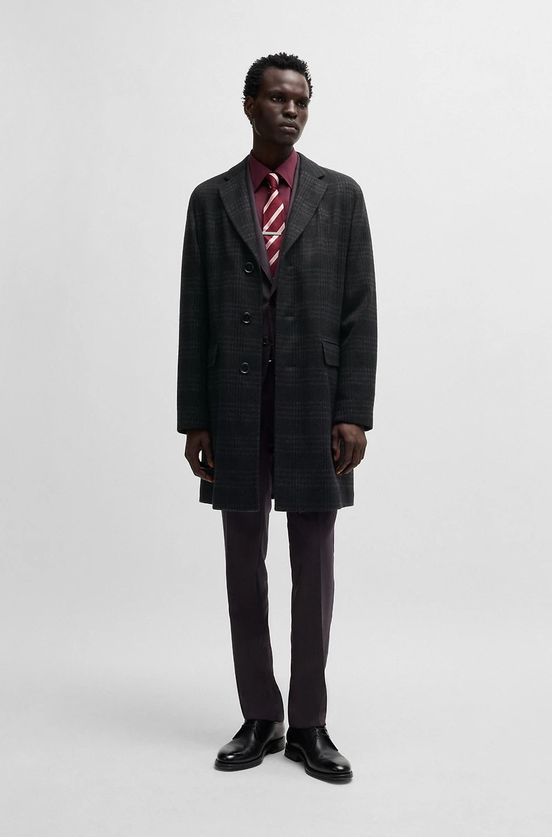 Slim-fit coat checked wool and cashmere