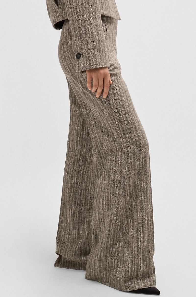 Regular-fit trousers striped stretch cloth