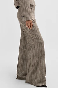 Regular-fit trousers striped stretch cloth