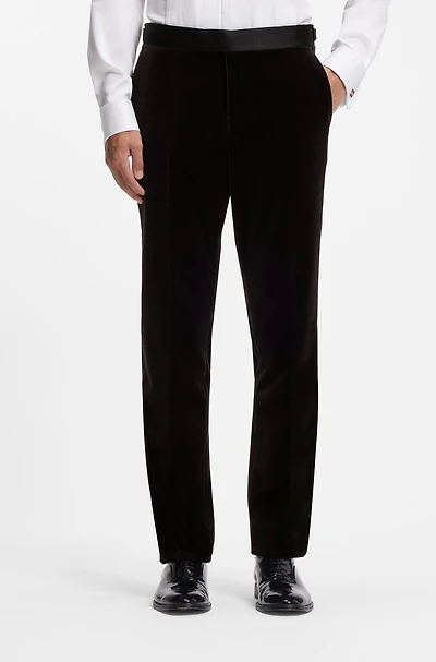 Slim-fit tuxedo trousers cotton velvet