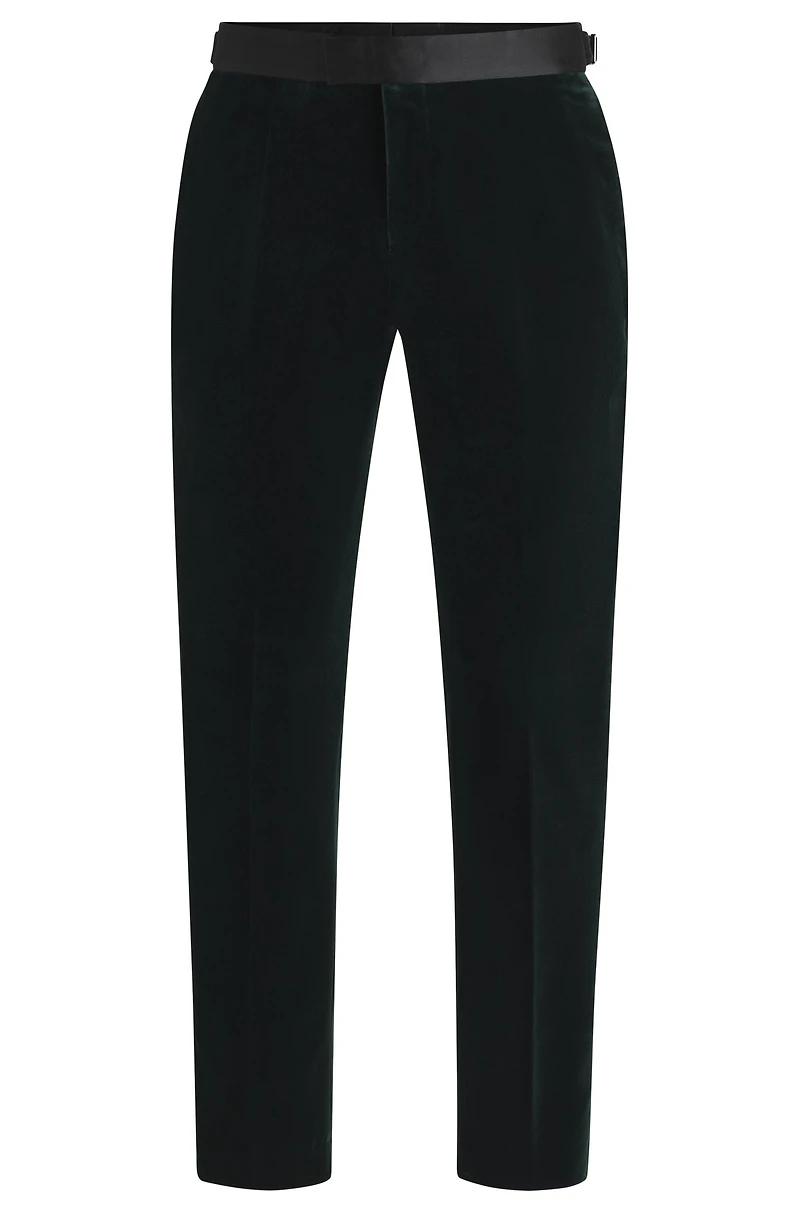 Slim-fit tuxedo trousers cotton velvet