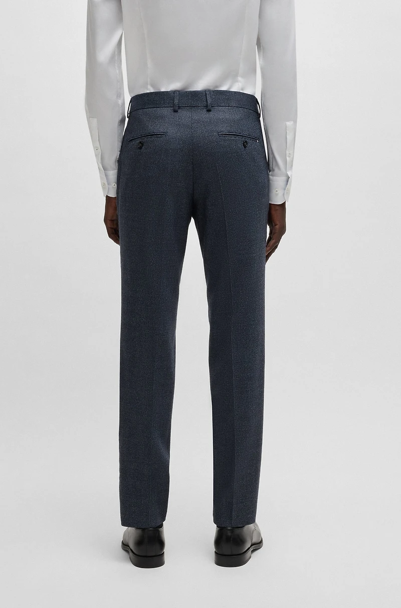 Slim-fit trousers micro-patterned stretch wool