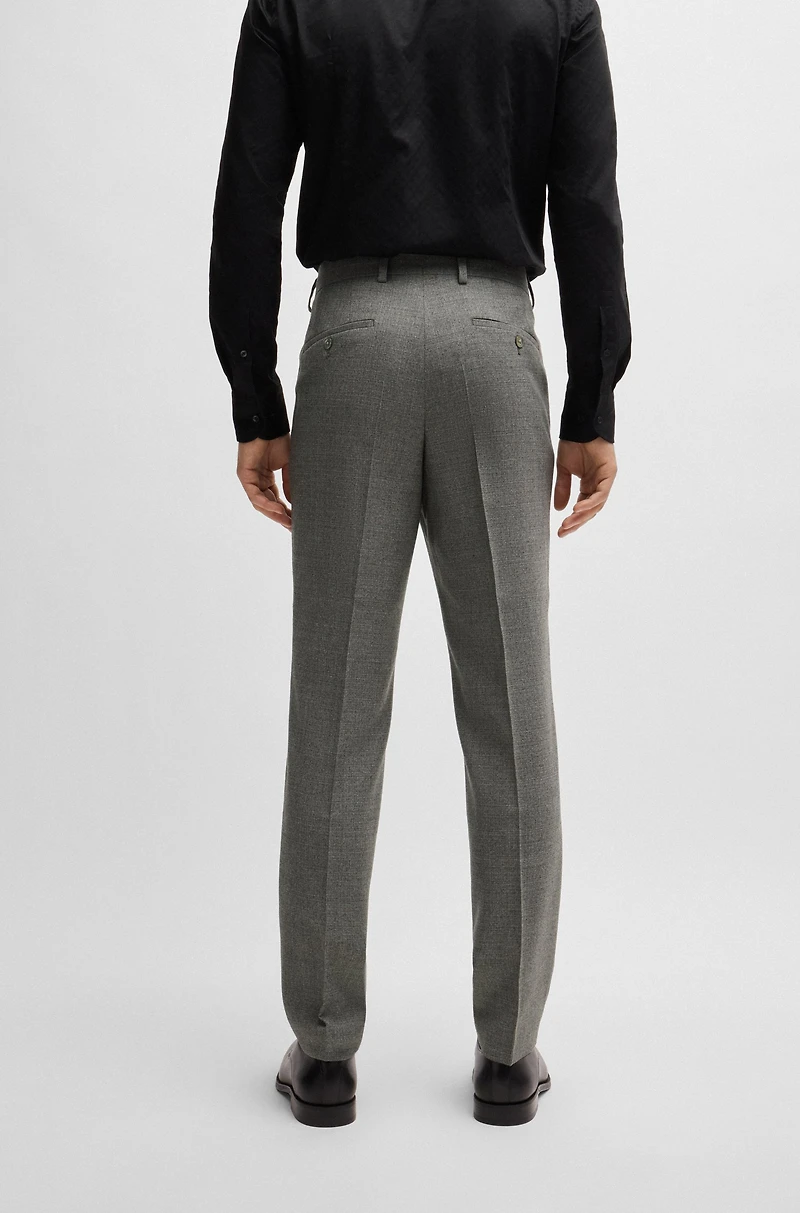 Slim-fit suit micro-patterned stretch wool