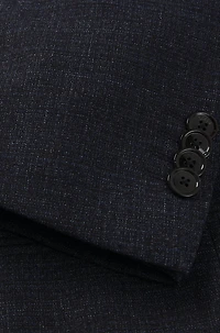 Slim-fit suit micro-patterned stretch wool