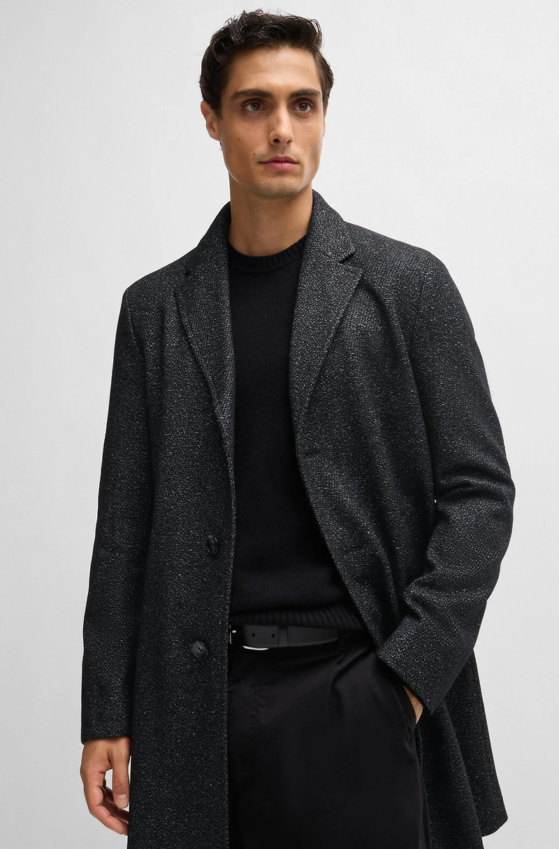 Slim-fit coat with detachable zip-up inner