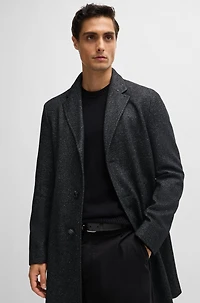Slim-fit coat with detachable zip-up inner