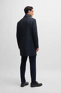 Slim-fit coat with detachable zip-up inner