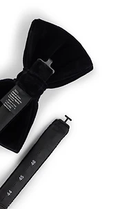 Pre-tied bow tie in cotton velvet
