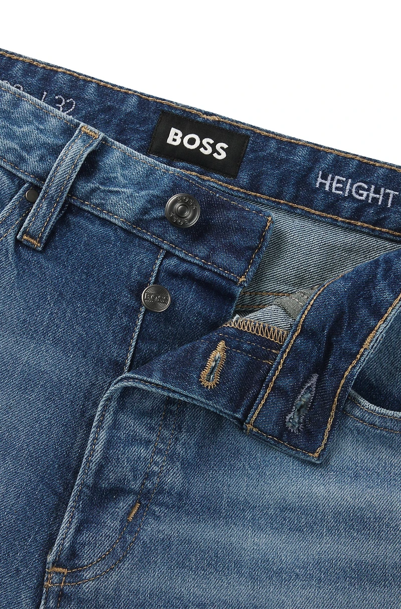 Straight-fit jeans faded-blue comfort-stretch denim