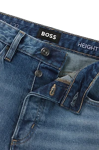 Straight-fit jeans faded-blue comfort-stretch denim