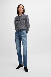 Straight-fit jeans faded-blue comfort-stretch denim