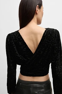 Wrap top devoré burnout jersey