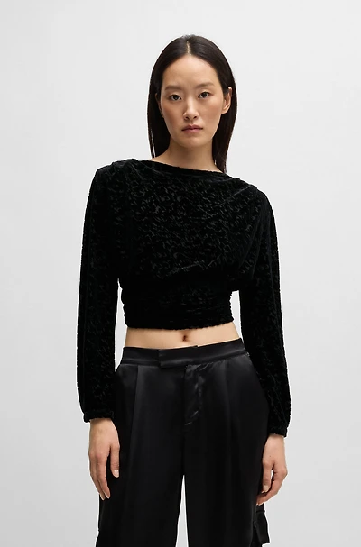 Wrap top devoré burnout jersey