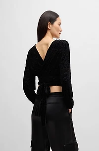 Wrap top devoré burnout jersey
