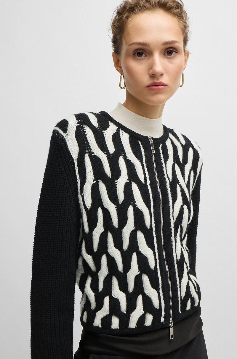 Slim-fit jacket wool jacquard