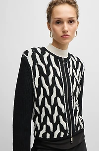Slim-fit jacket wool jacquard