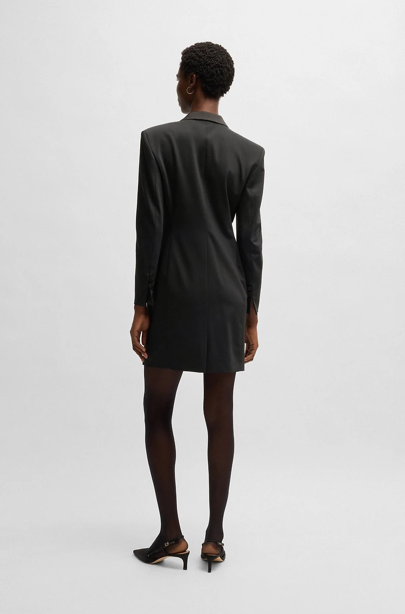 Tuxedo-style dress with wrap front