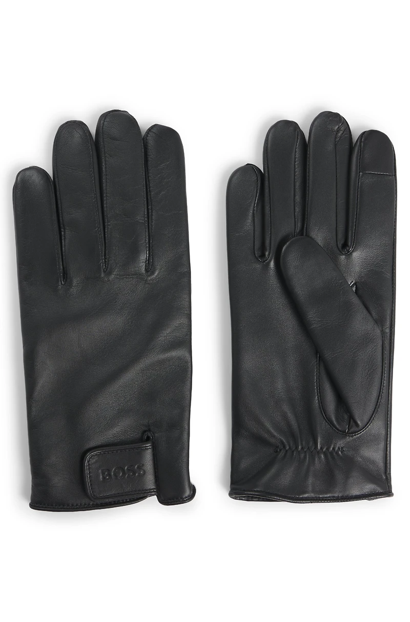Riptape-strap gloves leather