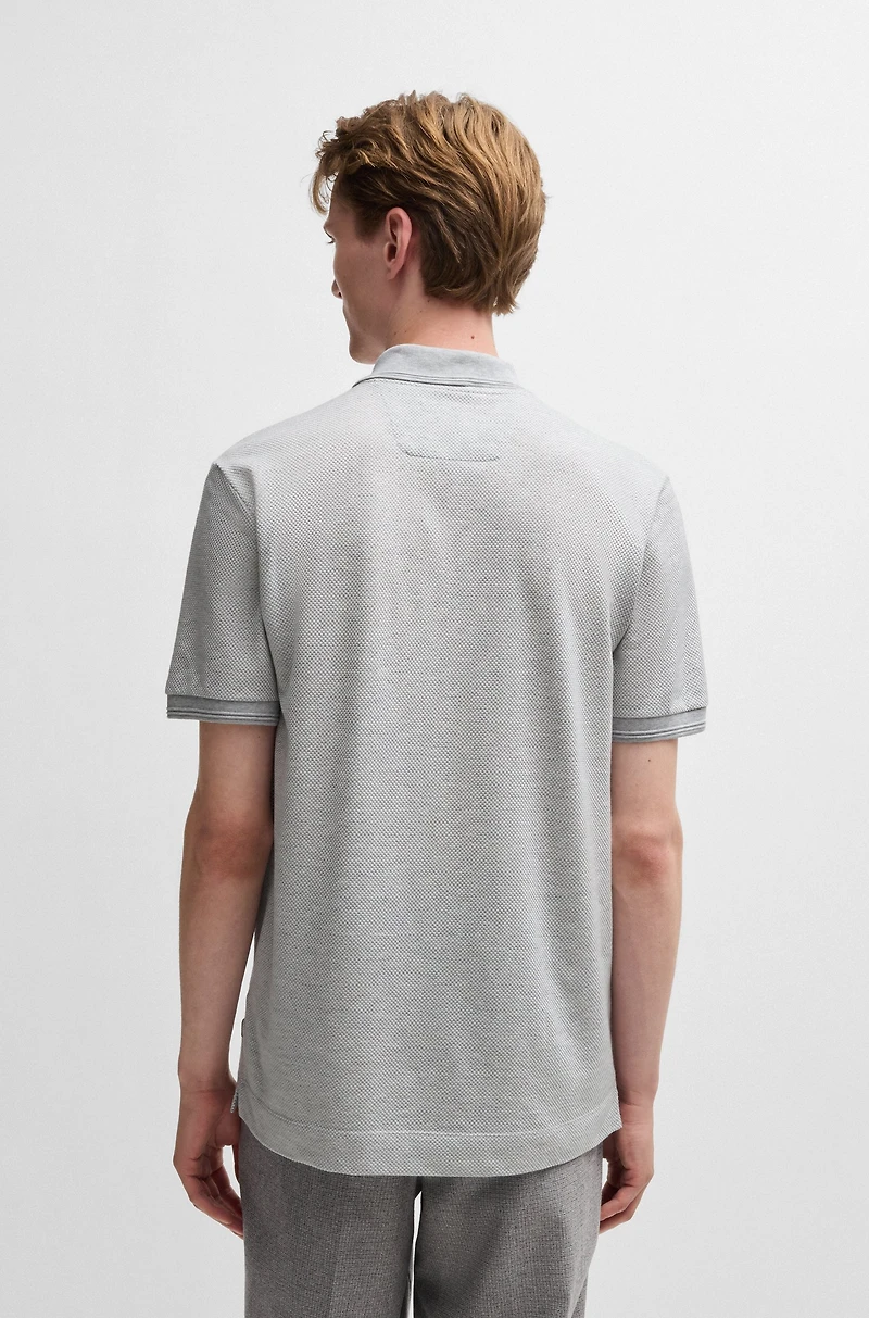 Zip-neck polo shirt cotton and silk