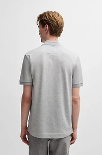 Zip-neck polo shirt cotton and silk