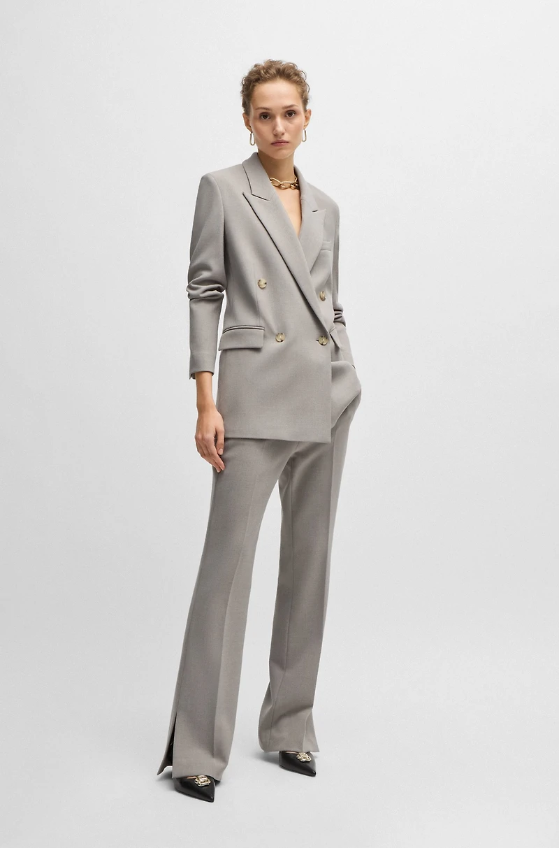 Regular-fit jacket with double-breasted closure