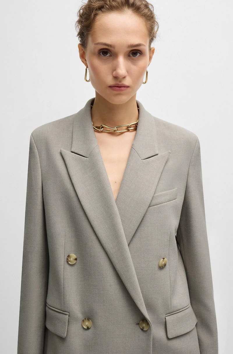 Regular-fit jacket with double-breasted closure