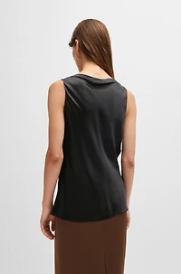 Satin relaxed-fit blouse with cowl neckline