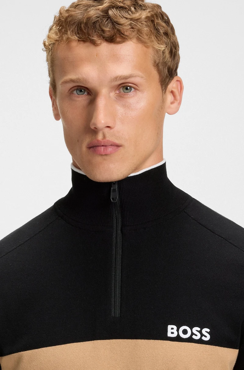 Regular-fit sweater with color-blocking