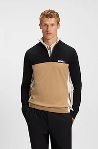 Regular-fit sweater with color-blocking