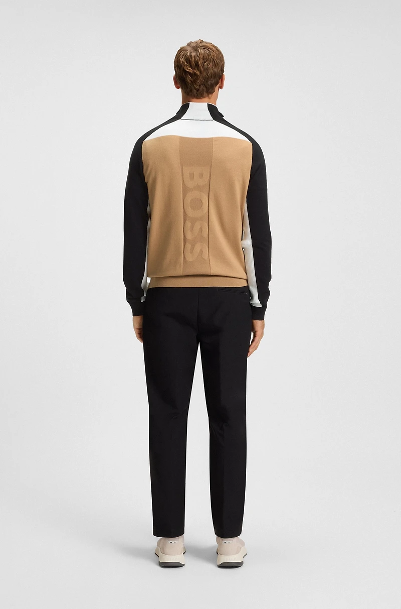 Regular-fit sweater with color-blocking