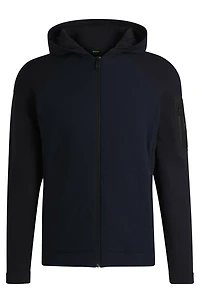 Knitted jacket with padded front