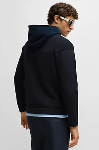 Knitted jacket with padded front