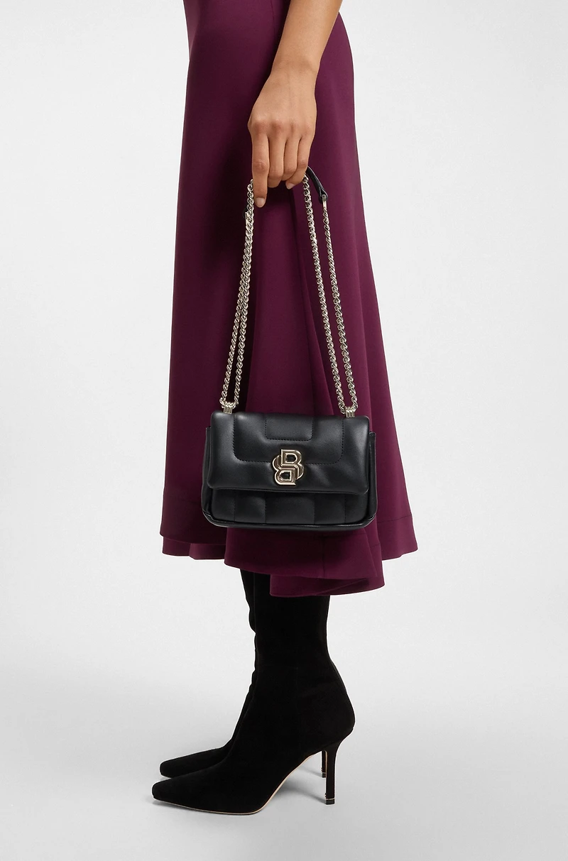 Quilted shoulder bag with Double B monogram trim