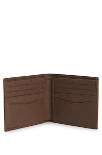 Grained-leather folding wallet with polished logo lettering