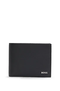 Italian-leather card holder with logo lettering