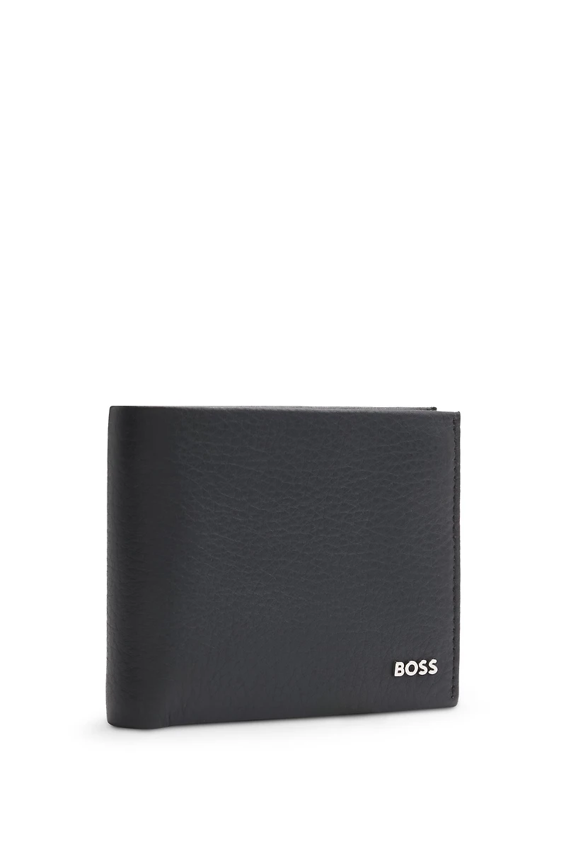Italian-leather card holder with logo lettering