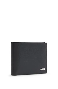 Italian-leather card holder with logo lettering