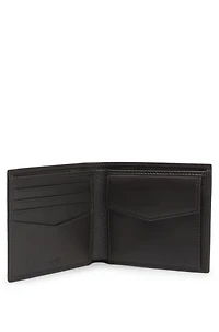 Grained-leather wallet with logo lettering