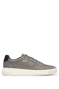 Mixed-material trainers with suede and leather