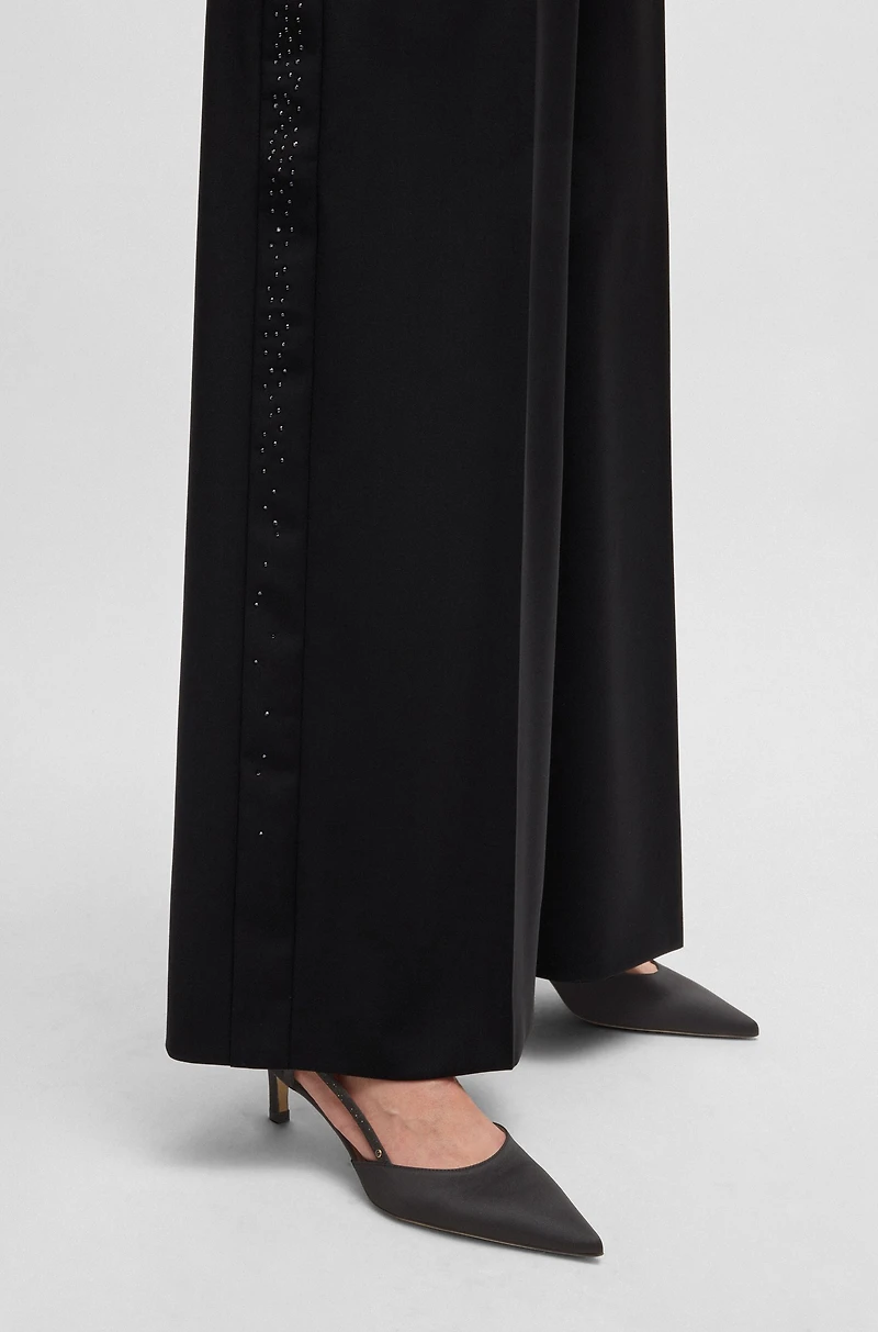 Slingback pumps soft satin with pointed toe