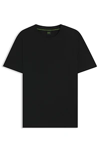 Cotton-piqué T-shirt with jacquard-woven back collar