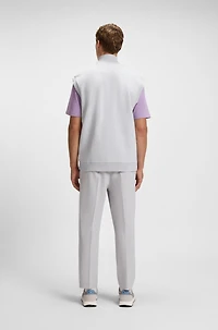 Sleeveless zip-up sweatshirt cotton