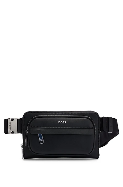 Structured crossbody bag with branded trims